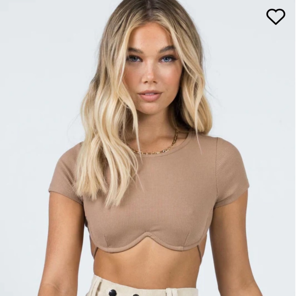 Princess Polly Becca short sleeve crop top